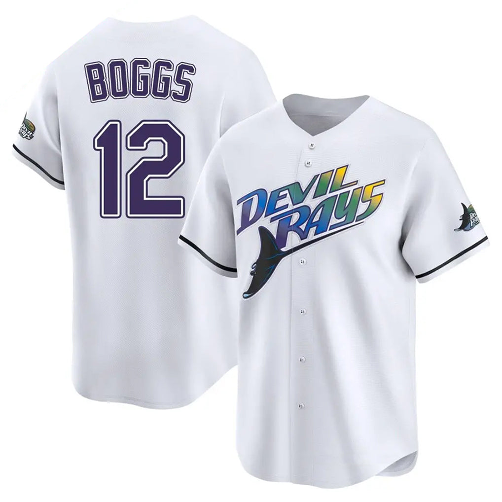 Fenge TB.Rays #12 Wade Boggs Player White City Connect Home Stitched Jerseys
