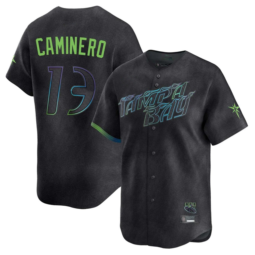 Fenge TB.Rays #13 Junior Caminero Player Black City Connect Home Limited Stitched Jerseys