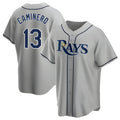 Fenge TB.Rays #13 Junior Caminero Player Gray Home Game Stitched Jerseys