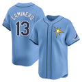 Fenge TB.Rays #13 Junior Caminero Player Light Blue Home Limited Stitched Jerseys