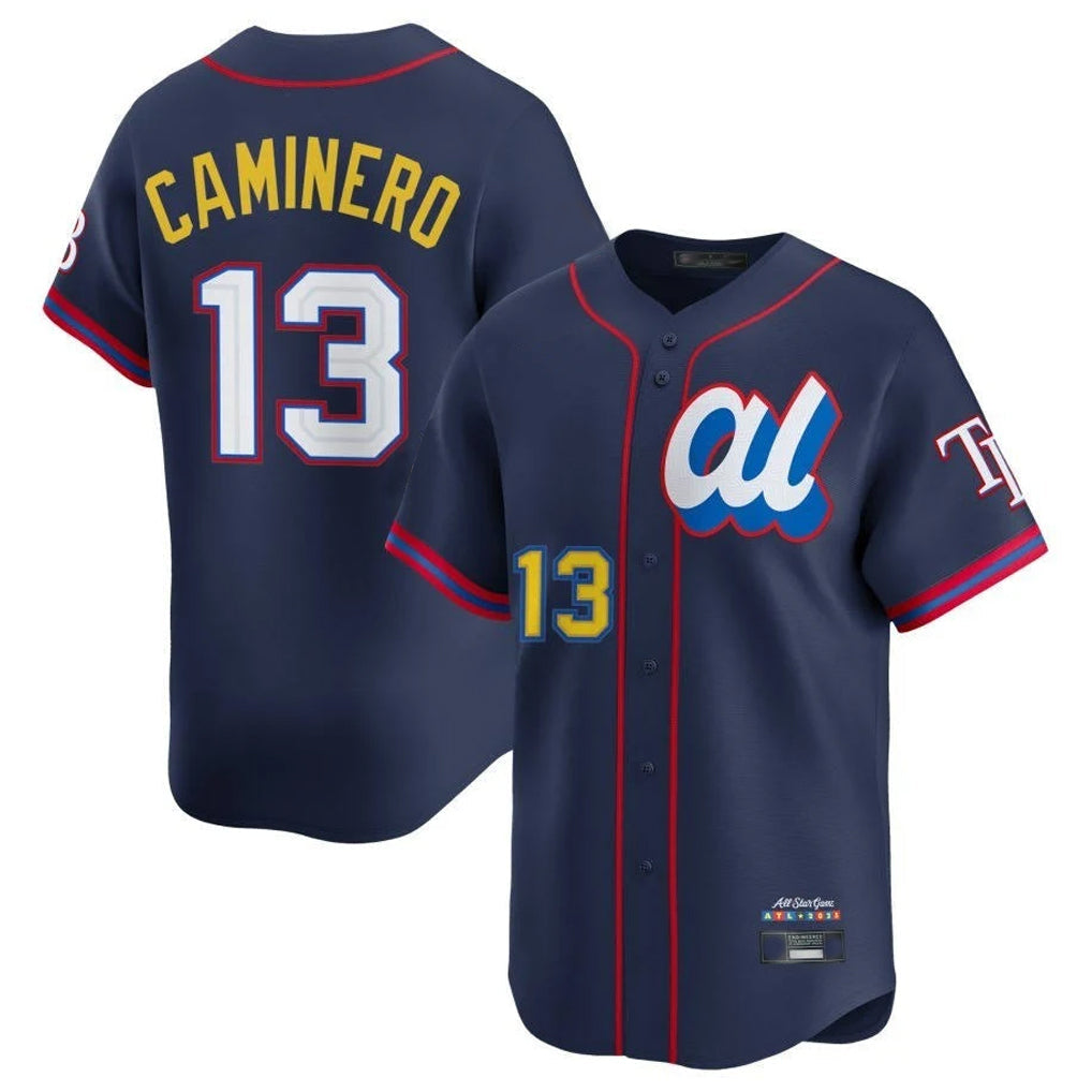 Fenge TB.Rays #13 Junior Caminero Player Navy All-star Limited Stitched Jersey