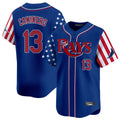 Fenge TB.Rays #13 Junior Caminero Player Royal 2025 Independence Day Vapor Premier Limited Stitched Jerseys