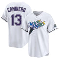 Fenge TB.Rays #13 Junior Caminero Player White City Connect Home Stitched Jerseys
