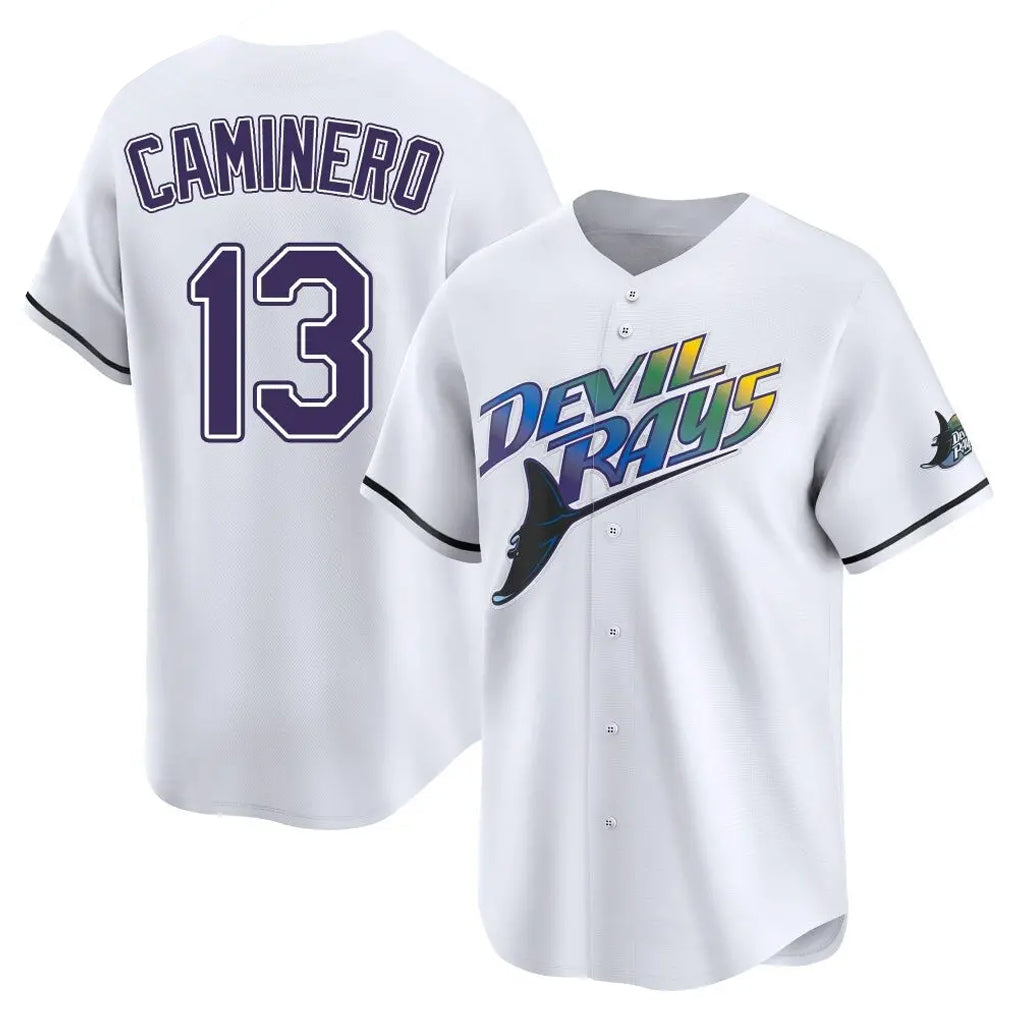 Fenge TB.Rays #13 Junior Caminero Player White City Connect Home Stitched Jerseys