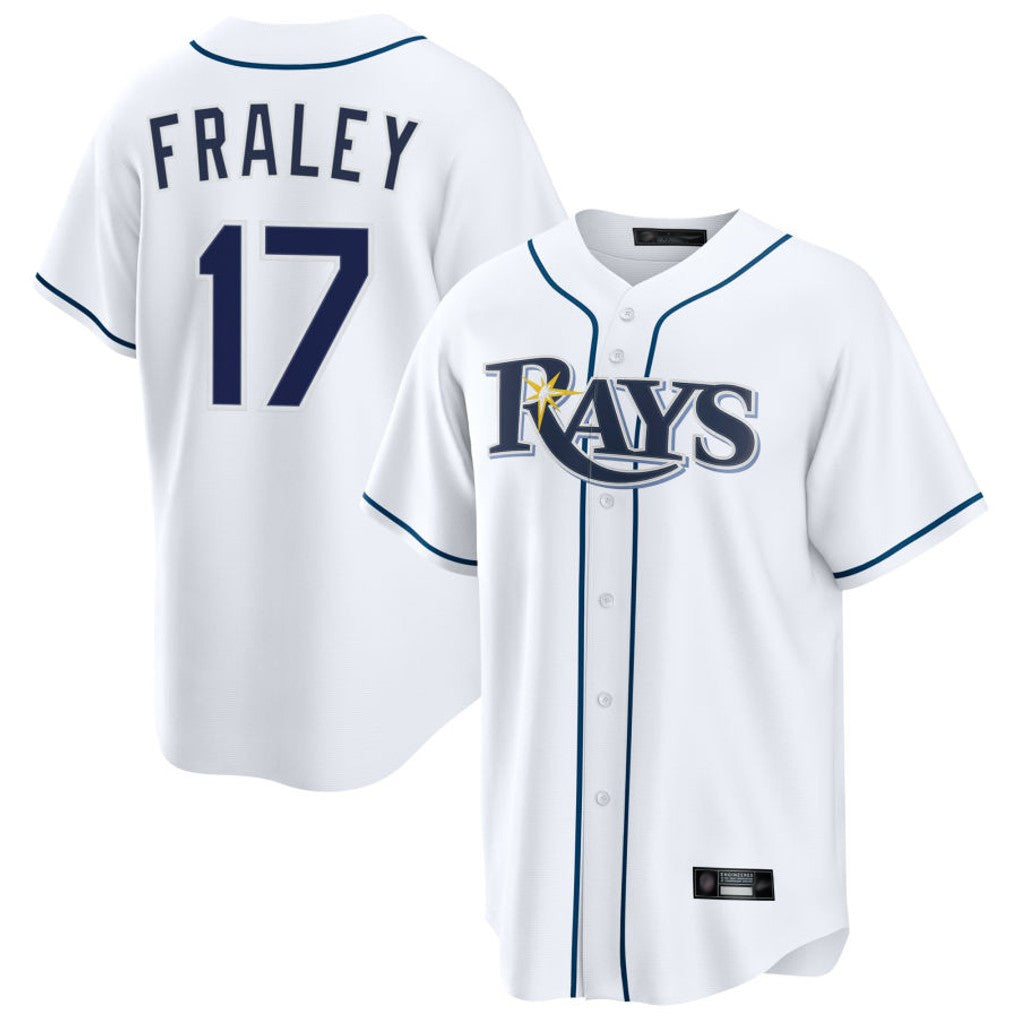 Fenge TB.Rays #17 Jake Fraley Player White Home Game Stitched Jerseys