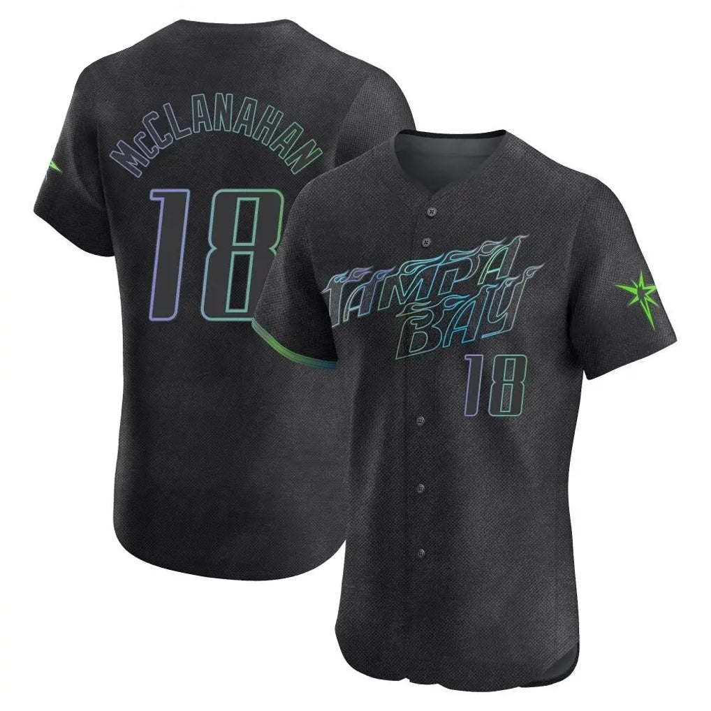Fenge TB.Rays #18 Shane McClanahan Player Black City Connect Home Limited Elite Stitched Jerseys