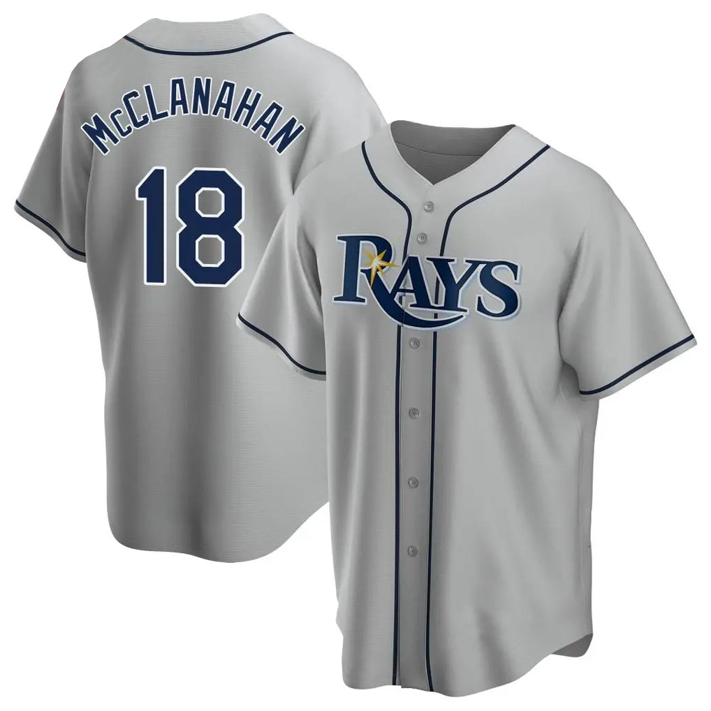 Fenge TB.Rays #18 Shane McClanahan Player Gray Home Game Stitched Jerseys