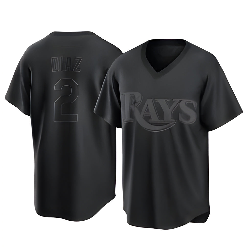 Fenge TB.Rays #2 Yandy Diaz Player Black Home Game Stitched Jerseys