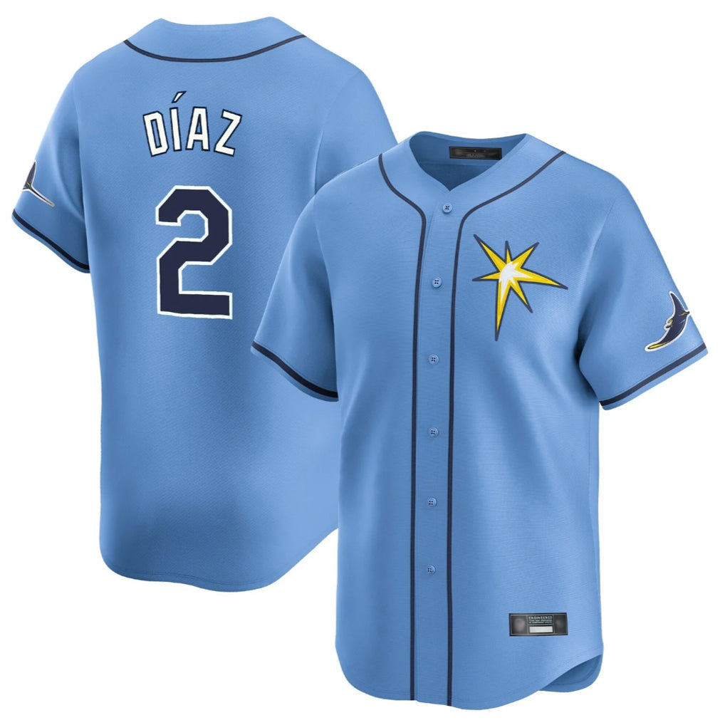 Fenge TB.Rays #2 Yandy Diaz Player Light Blue Home Limited Stitched Jerseys