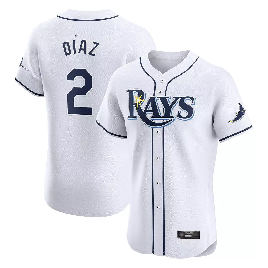 Fenge TB.Rays #2 Yandy Diaz Player White Home Limited Elite Stitched Jerseys