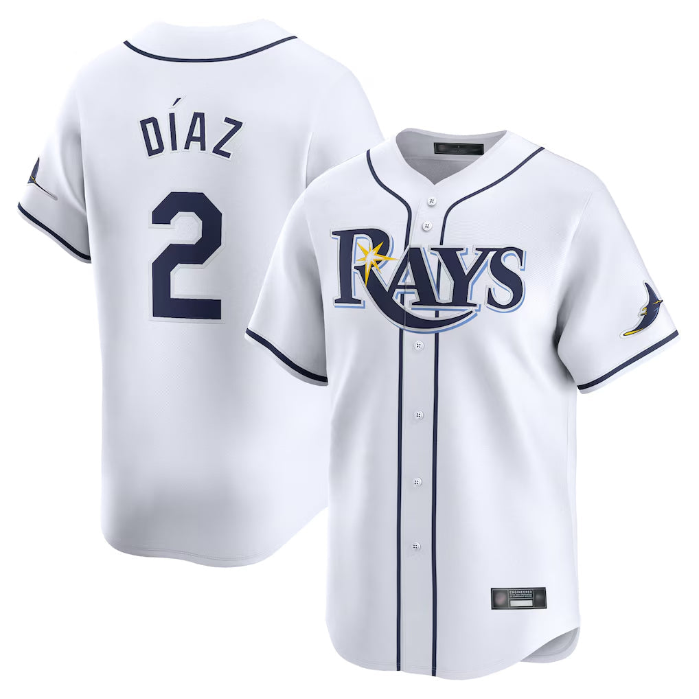 Fenge TB.Rays #2 Yandy Diaz Player White Home Limited Stitched Jerseys
