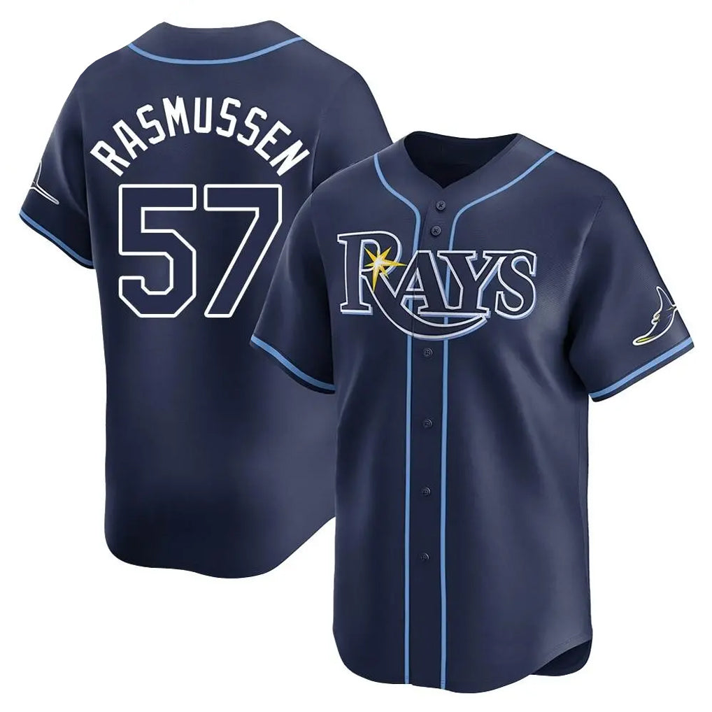 Fenge TB.Rays #57 Drew Rasmussen Player Navy Home Limited Stitched Jerseys