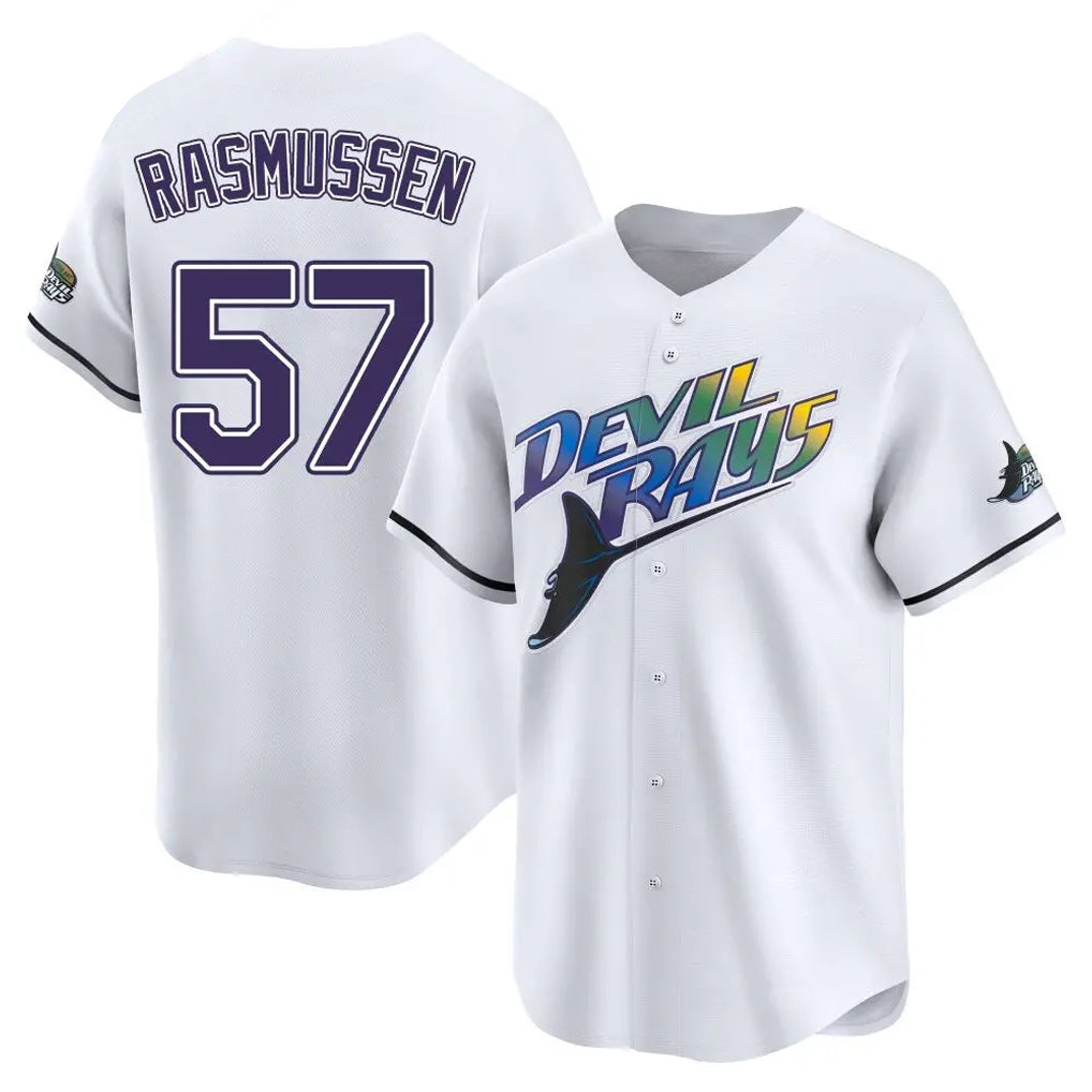 Fenge TB.Rays #57 Drew Rasmussen Player White City Connect Home Stitched Jerseys