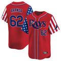 Fenge TB.Rays #62 Jonathan Aranda Player Red 2025 Independence Day Vapor Premier Limited Stitched Jerseys