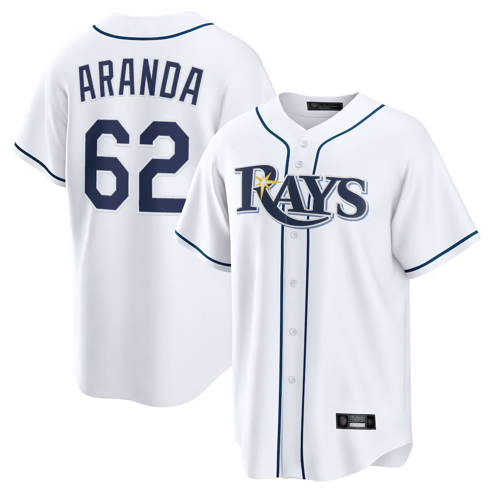 Fenge TB.Rays #62 Jonathan Aranda Player White Home Game Stitched Jerseys