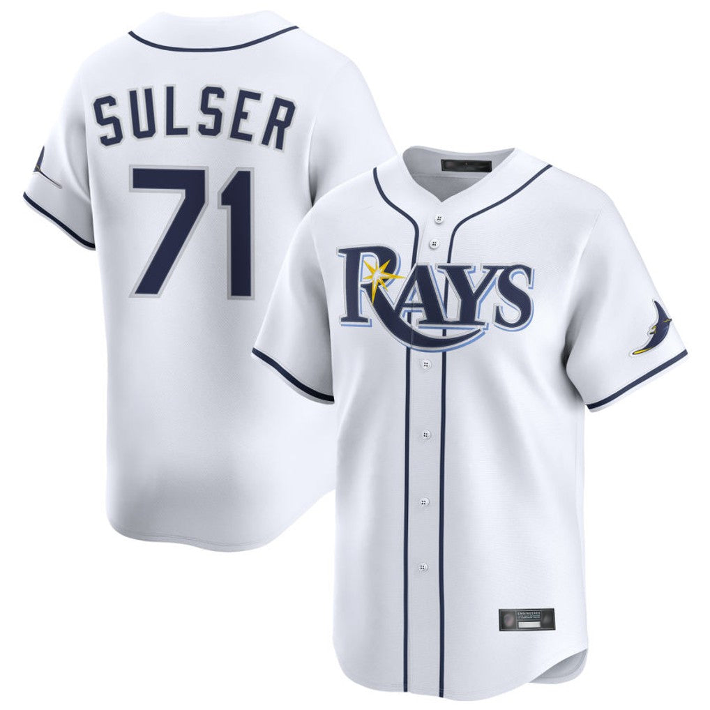 Fenge TB.Rays #71 Cole Sulser Player White Home Limited Stitched Jerseys