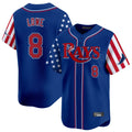 Fenge TB.Rays #8 Brandon Lowe Player Royal 2025 Independence Day Vapor Premier Limited Stitched Jerseys