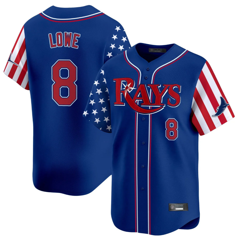 Fenge TB.Rays #8 Brandon Lowe Player Royal 2025 Independence Day Vapor Premier Limited Stitched Jerseys