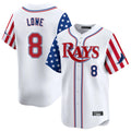 Fenge TB.Rays TB.Rays #8 Brandon Lowe Player White 2025 Independence Day Vapor Premier Limited Stitched Jerseys