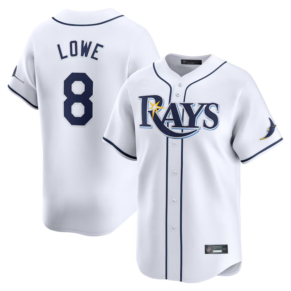 Fenge TB.Rays #8 Brandon Lowe Player White Home Limited Stitched Jerseys