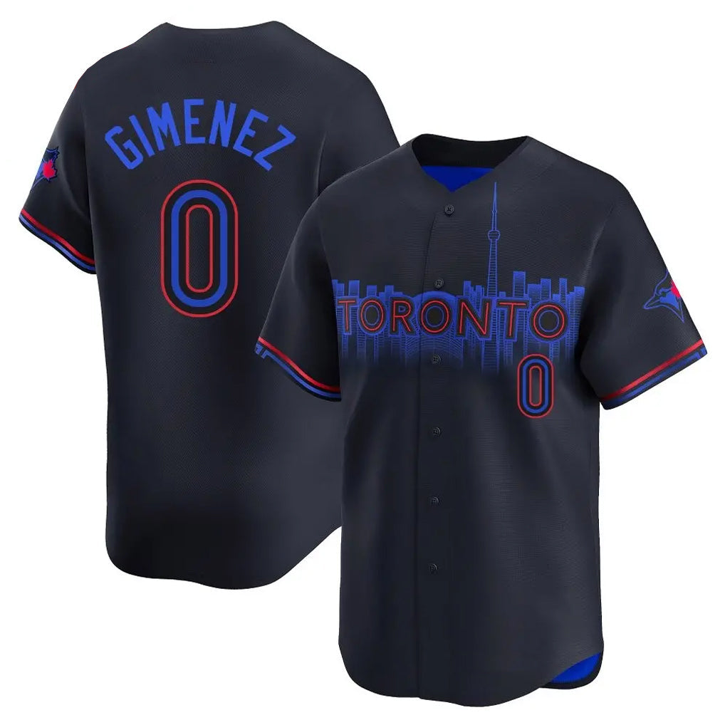 Fenge T.Blue Jays #0 Andres Gimenez Player Black City Connect Limited Stitched Jerseys