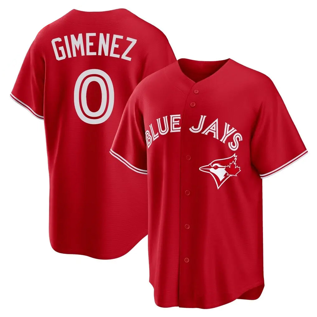 Fenge T.Blue Jays #0 Andres Gimenez Player Red Home Game Stitched Jerseys