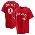 Fenge T.Blue Jays #0 Andres Gimenez Player Red Home Game Stitched Jerseys