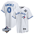 Fenge T.Blue Jays #0 Andres Gimenez Player White 2025 World Series Game Stitched Jerseys