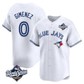 Fenge T.Blue Jays #0 Andres Gimenez Player White 2025 World Series Limited Stitched Jerseys