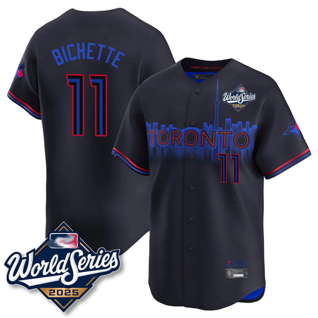 Fenge T.Blue Jays #11 Bo Bichette Player Black 2025 World Series City Connect Limited Stitched Jerseys