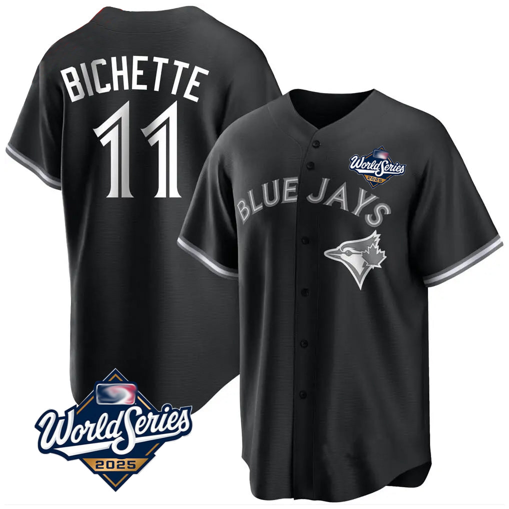 Fenge T.Blue Jays #11 Bo Bichette Player Black 2025 World Series Game Stitched Jerseys