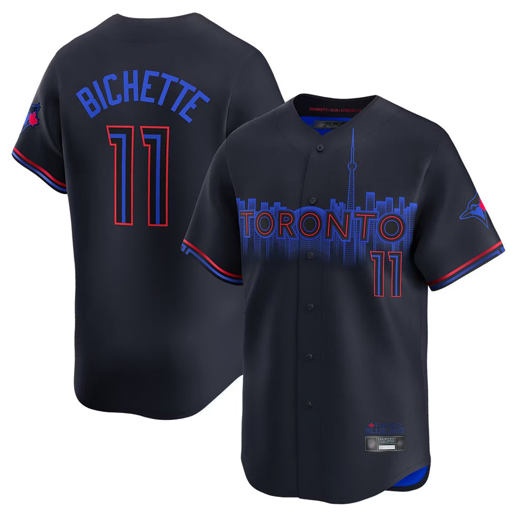 Fenge T.Blue Jays #11 Bo Bichette Player Black City Connect Limited Home Stitched Jerseys