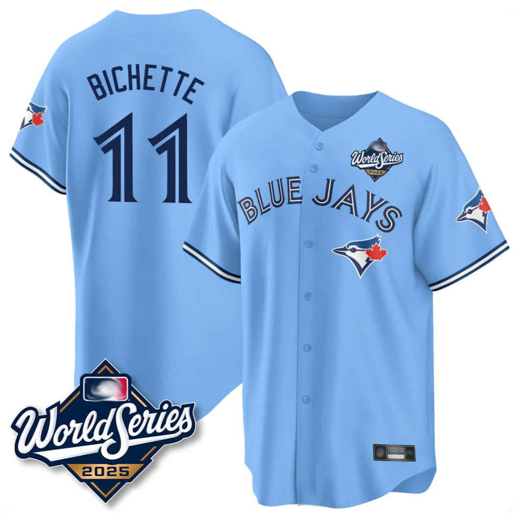 Fenge T.Blue Jays #11 Bo Bichette Player Blue 2025 World Series Game Stitched Jerseys