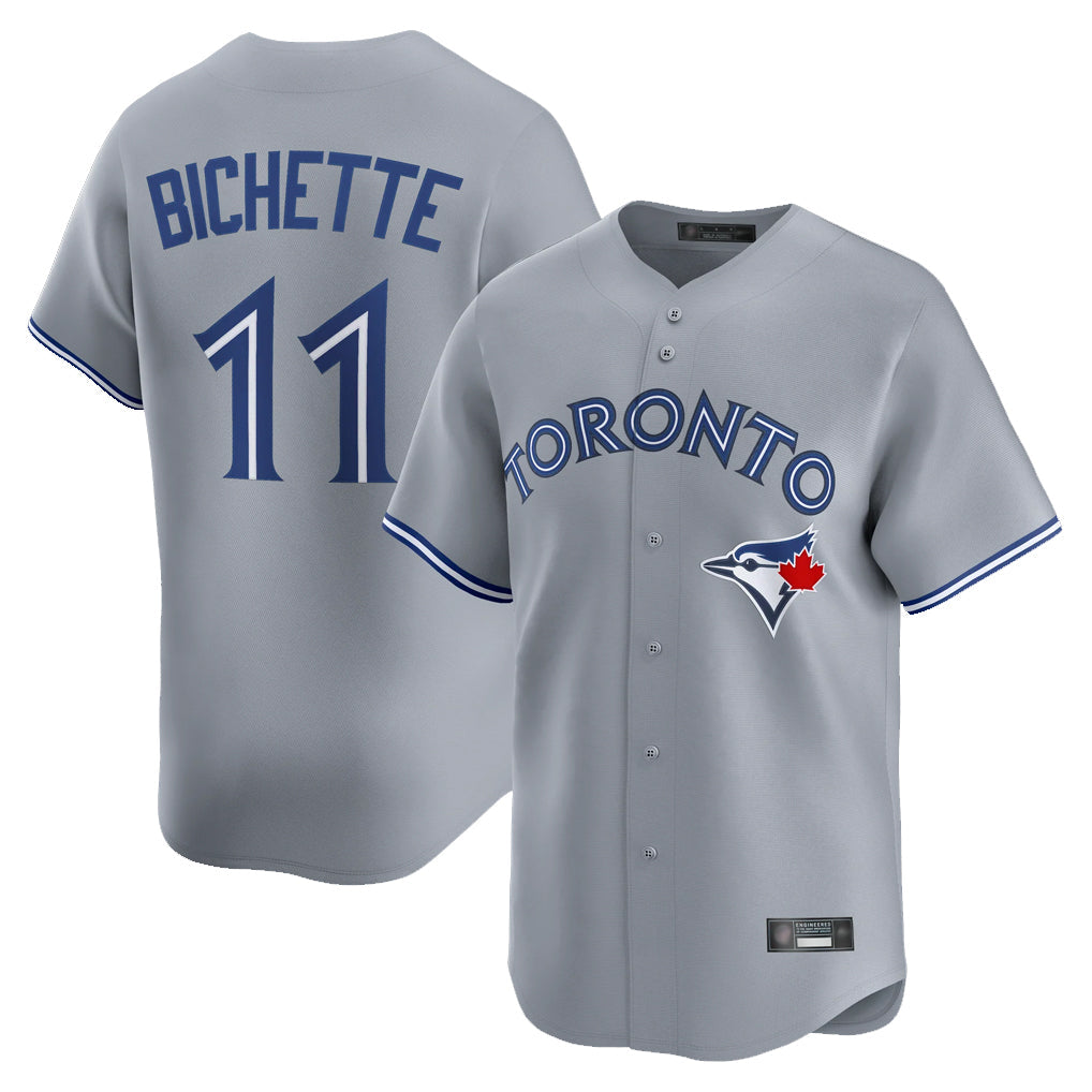 Fenge T.Blue Jays #11 Bo Bichette Player Gray Home Limited Stitched Jerseys