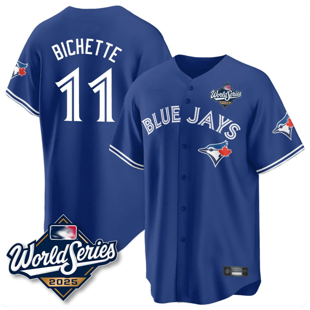 Fenge T.Blue Jays #11 Bo Bichette Player Royal 2025 World Series Limited Home Stitched Jerseys