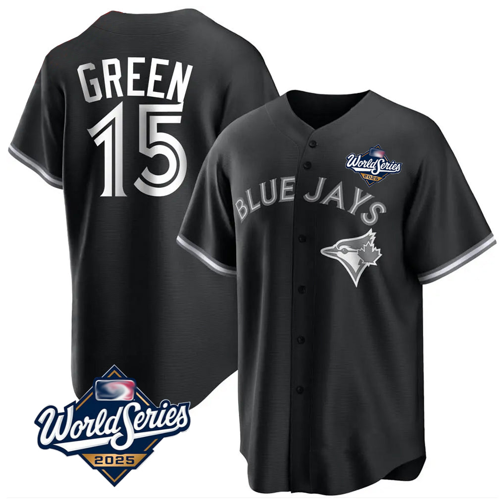Fenge T.Blue Jays #15 Chad Green Player Black 2025 World Series City Connect Limited Stitched Jerseys