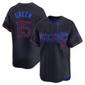 Fenge T.Blue Jays #15 Chad Green Player Black&Blue City Connect Limited Stitched Jerseys