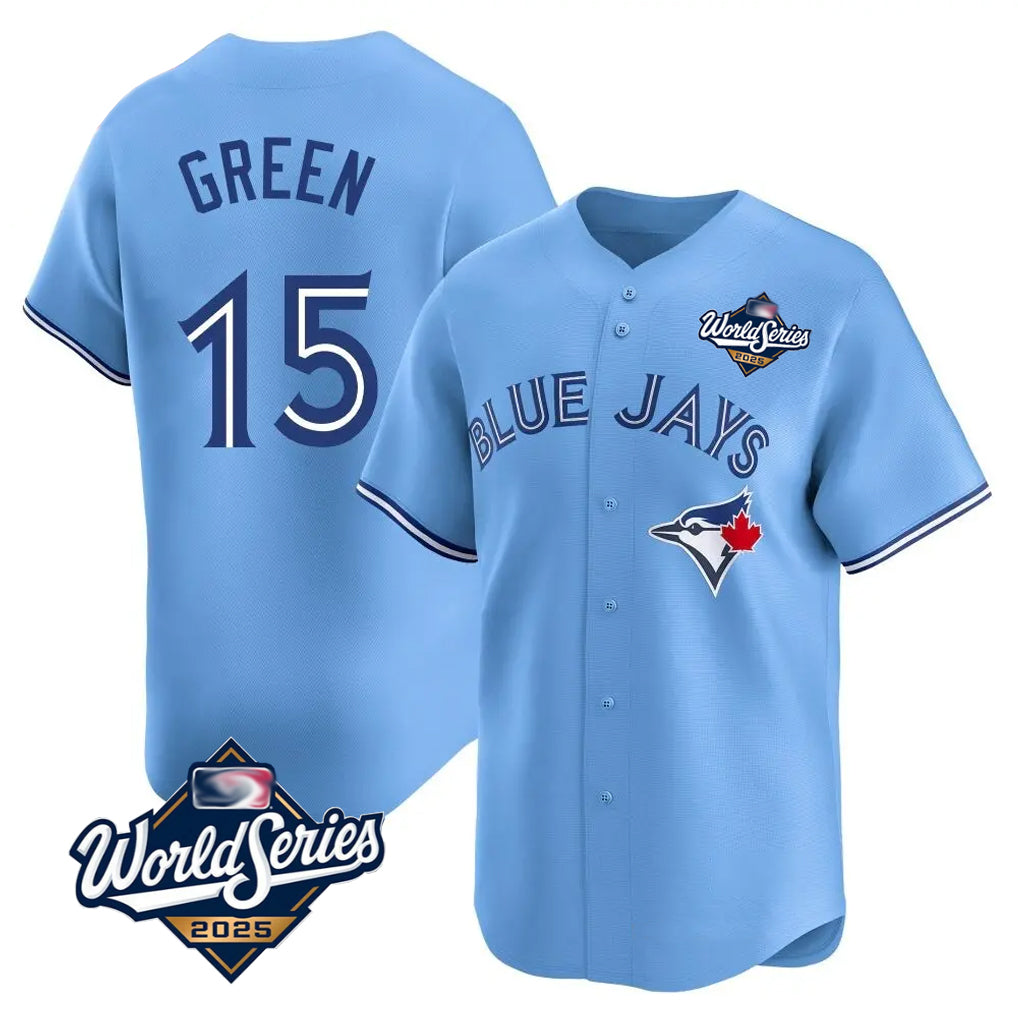 Fenge T.Blue Jays #15 Chad Green Player Blue 2025 World Series Game Stitched Jerseys