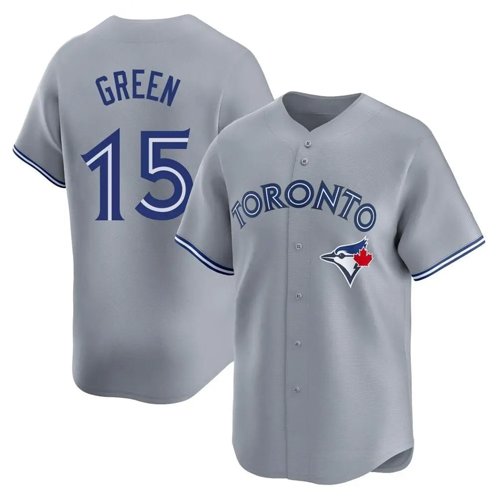 Fenge T.Blue Jays #15 Chad Green Player Gray Home Game Stitched Jerseys