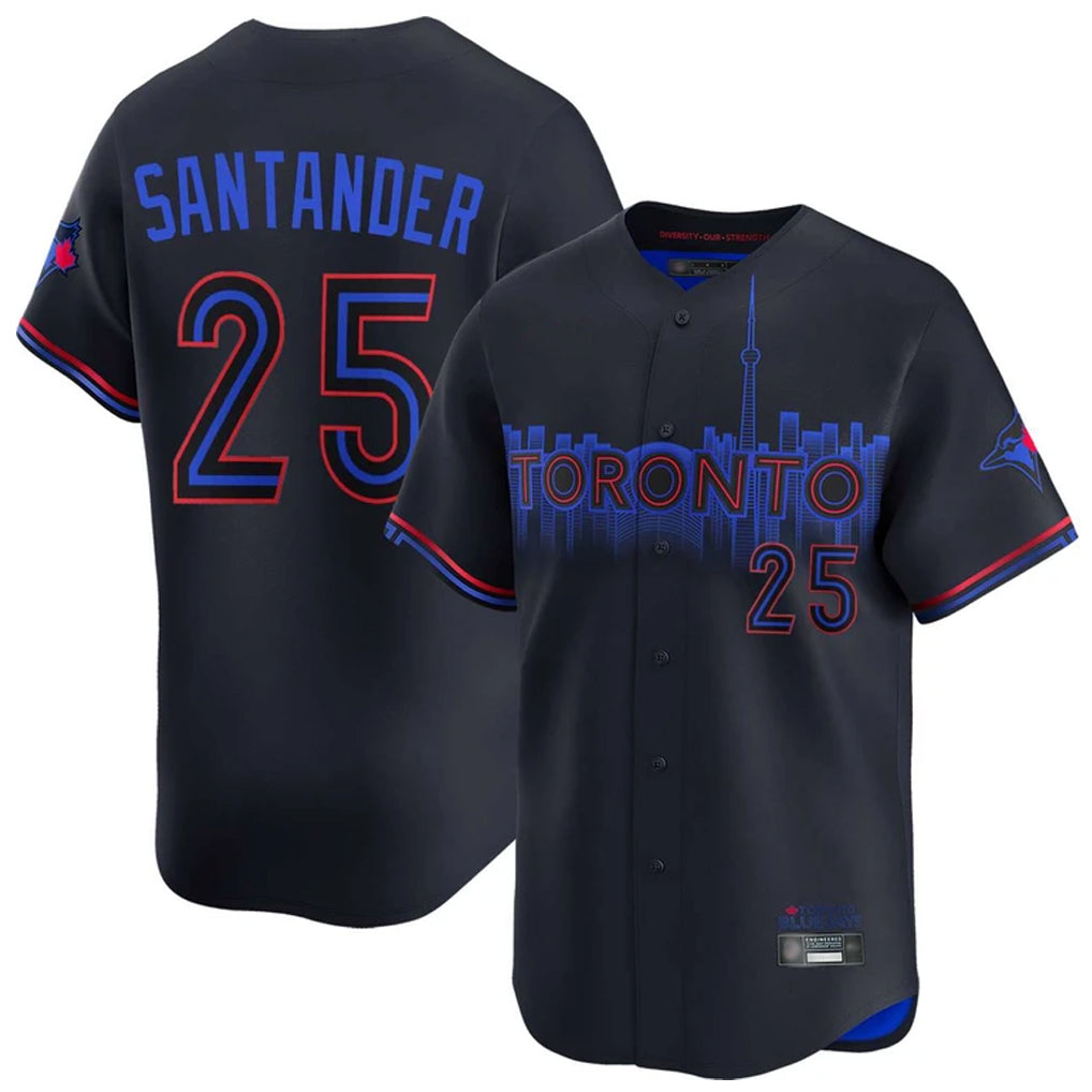 Fenge T.Blue Jays #25 Anthony Santander Player Black&Blue City Connect Limited Stitched Jerseys