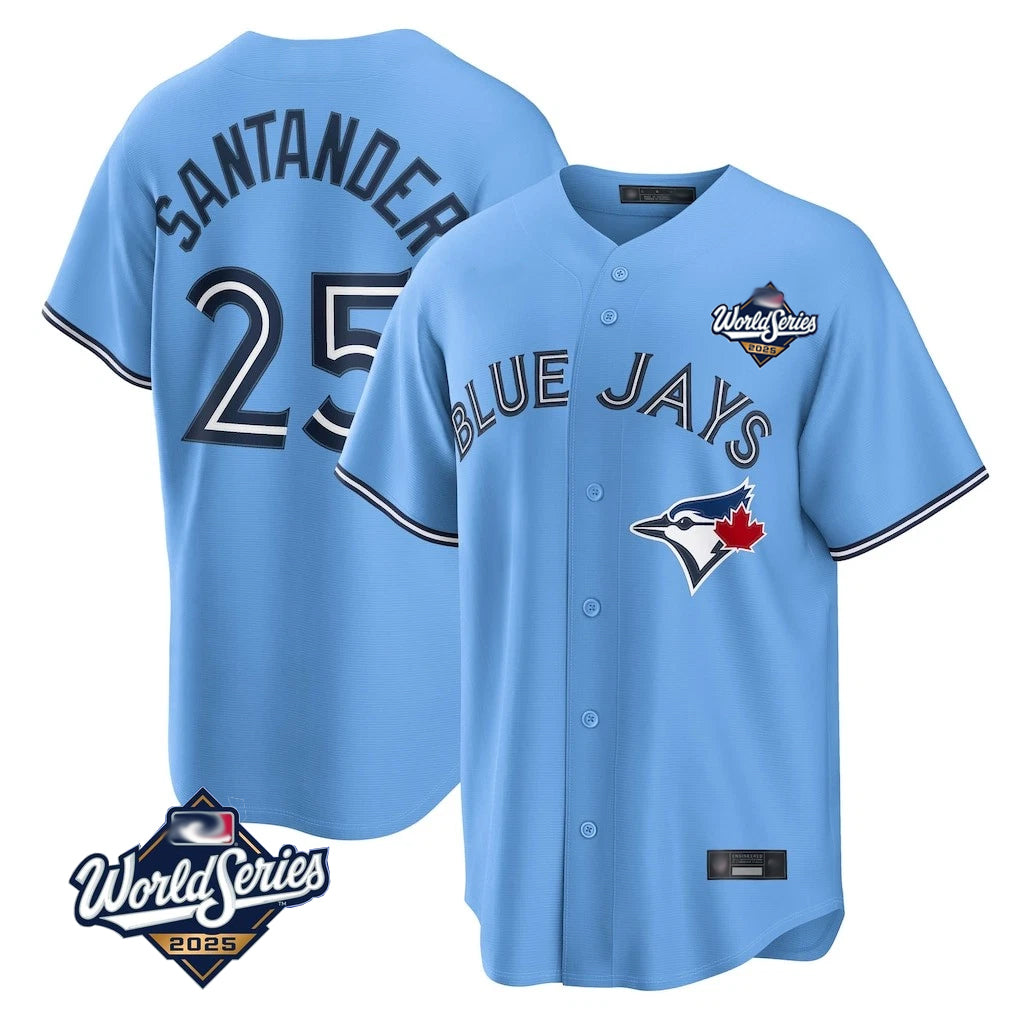 Fenge T.Blue Jays #25 Anthony Santander Player Blue 2025 World Series Home Limited Stitched Jerseys