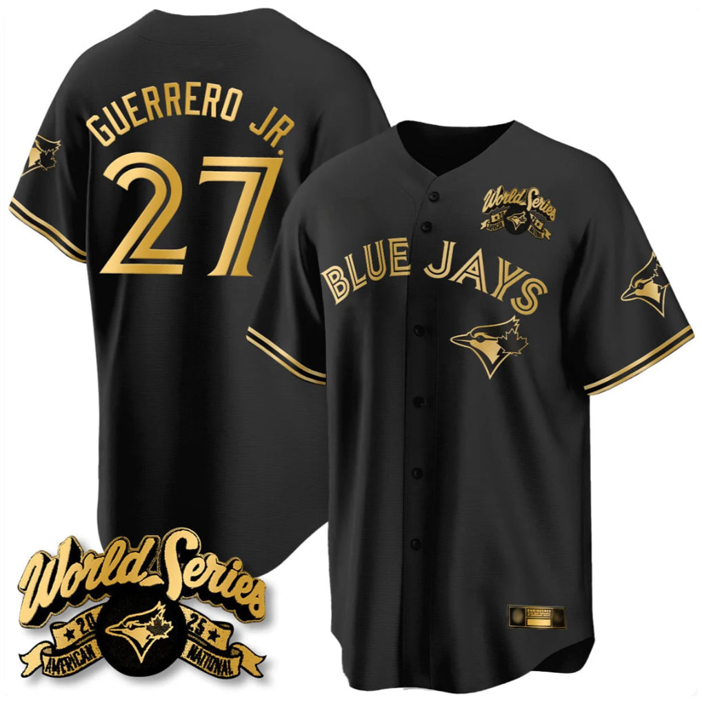 Fenge T.Blue Jays #27 Vladimir Guerrero Jr Player Black 2025 American League All Stitched Jerseys