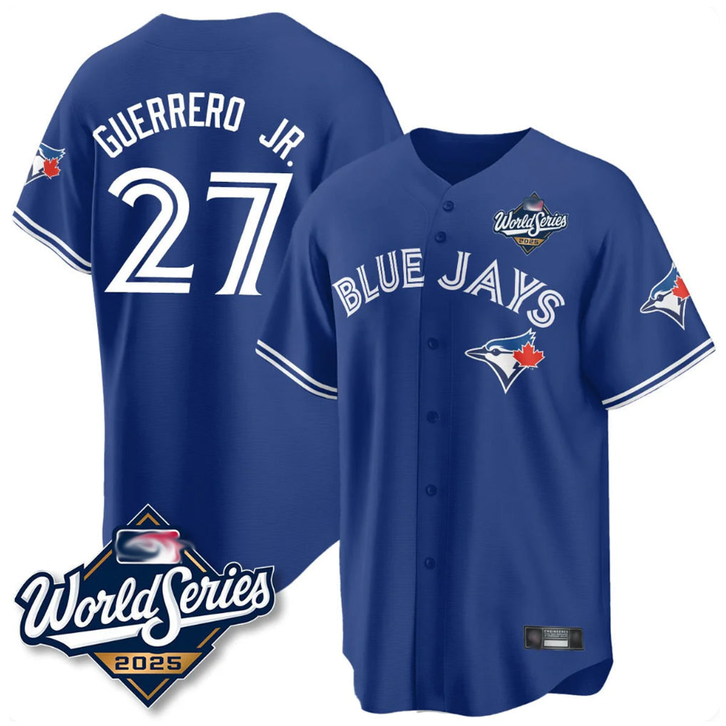 Fenge T.Blue Jays #27 Vladimir Guerrero Jr Player Blue 2025 World Series Stitched Jersey