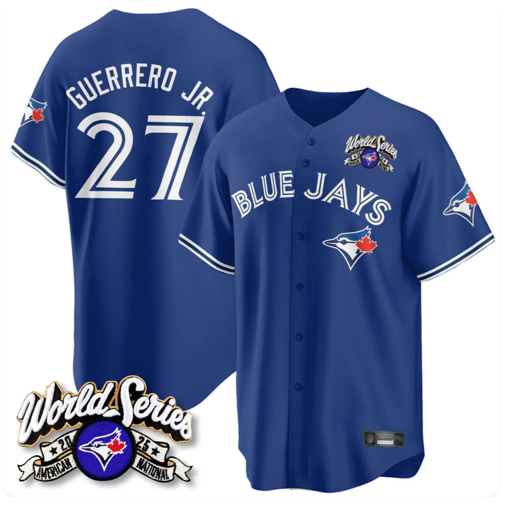 Fenge T.Blue Jays #27 Vladimir Guerrero Jr Player Navy 2025 American League All Stitched Jerseys