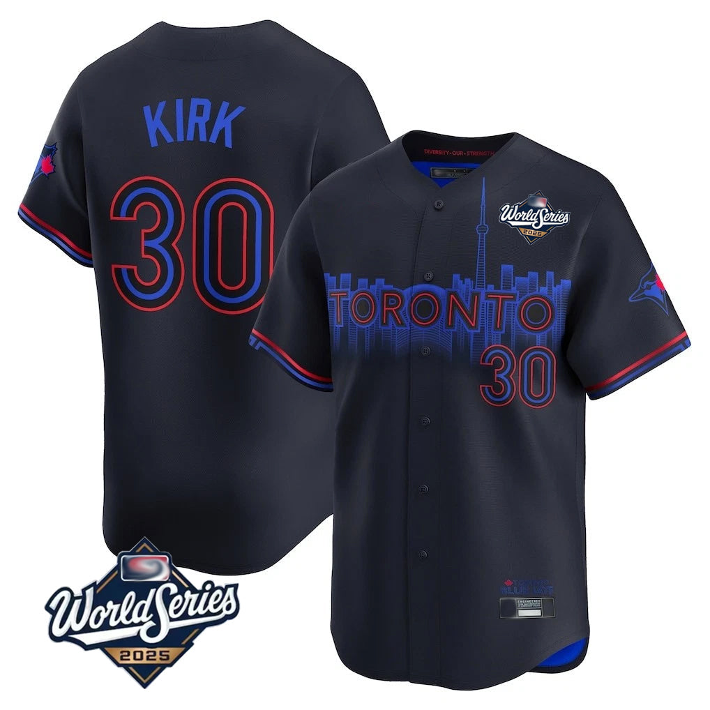 Fenge T.Blue Jays #30 Alejandro Kirk Player Black 2025 World Series City Connect Stitched Jerseys
