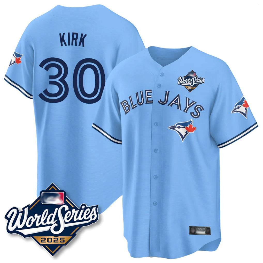 Fenge T.Blue Jays #30 Alejandro Kirk Player Blue 2025 World Series Limited Stitched Jerseys