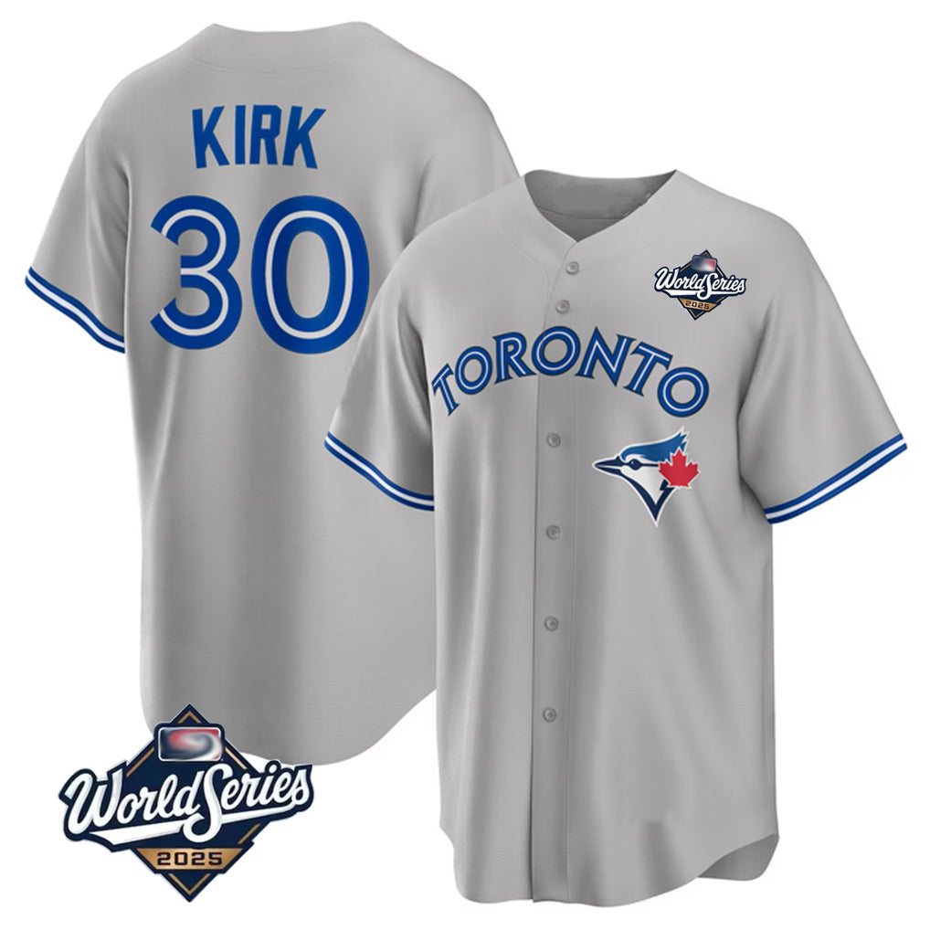 Fenge T.Blue Jays #30 Alejandro Kirk Player Gray 2025 World Series Limited Stitched Jerseys