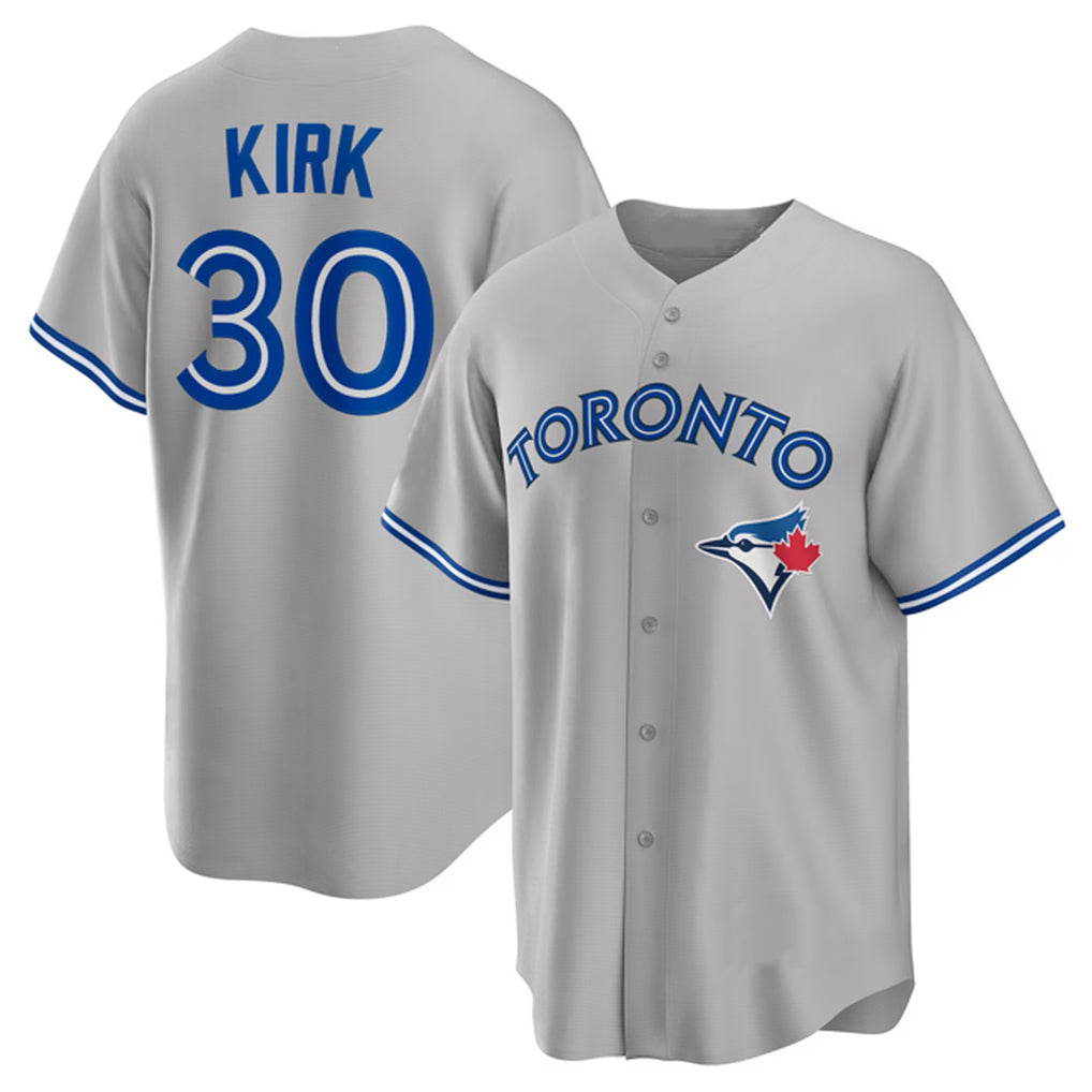 Fenge T.Blue Jays #30 Alejandro Kirk Player Gray Home Game Stitched Jerseys
