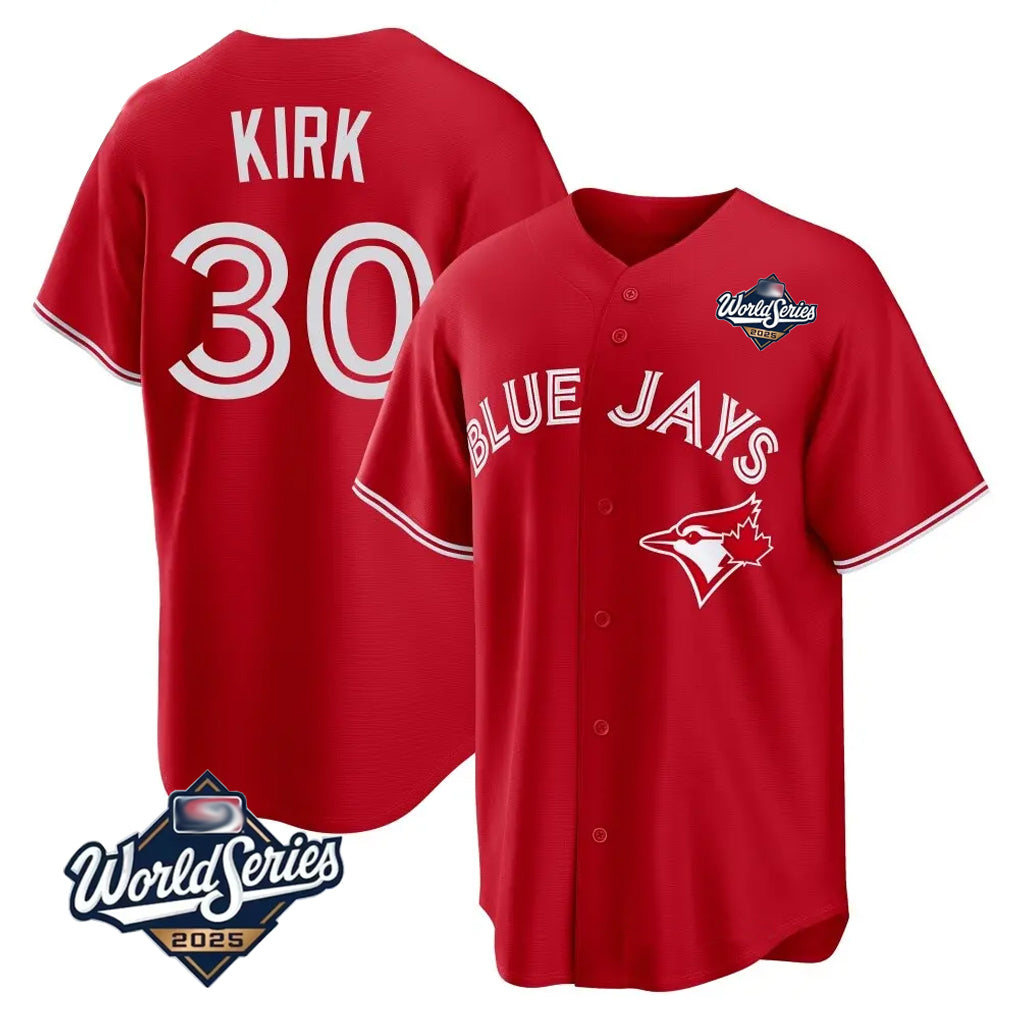 Fenge T.Blue Jays #30 Alejandro Kirk Player Red 2025 World Series Home Limited Stitched Jerseys
