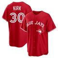 Fenge T.Blue Jays #30 Alejandro Kirk Player Red Home Game Stitched Jerseys